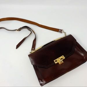 Vintage Leather Messenger Style Crossbody